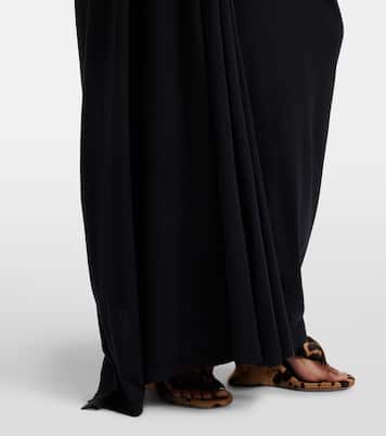Logo caped cotton jersey maxi dress | Balenciaga