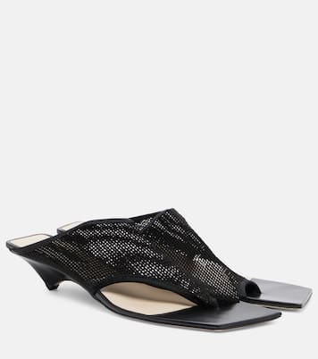 Mules Edge Stretch de malla con piel | Christen