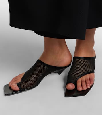 Mules Edge Stretch de malla con piel | Christen