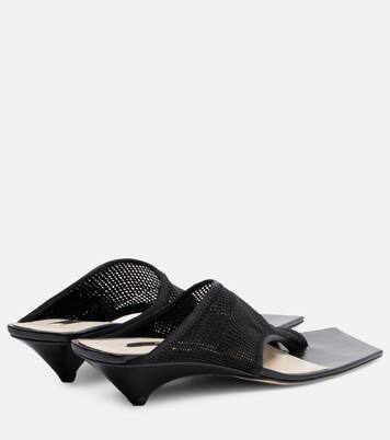 Mules Edge Stretch de malla con piel | Christen