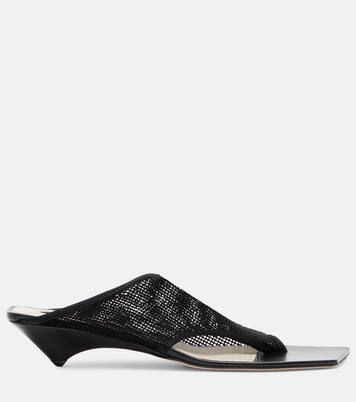 Mules Edge Stretch de malla con piel | Christen