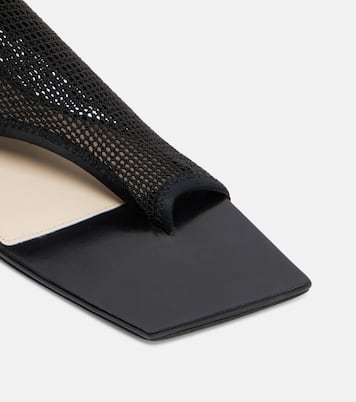 Mules Edge Stretch de malla con piel | Christen