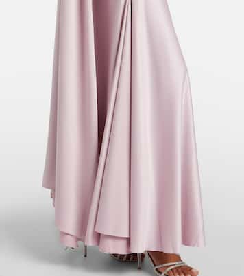 Cece halterneck crêpe and satin gown | Solace London