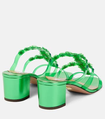 Meteorite embellished PVC mules | Aquazzura