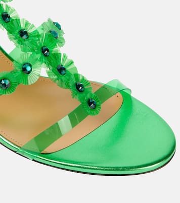 Meteorite embellished PVC mules | Aquazzura