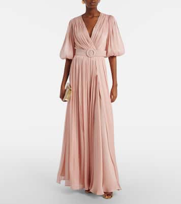 Brennie iridescent georgette gown | Costarellos