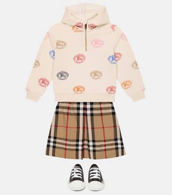 Sweat-shirt à capuche imprimé en coton à logo | Burberry Kids