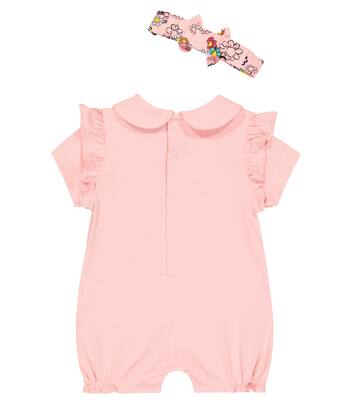 Baby cotton-blend bodysuit and headband set | Moschino Kids