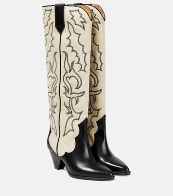 Leila leather and suede cowboy boots | Isabel Marant