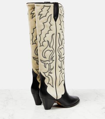 Leila leather and suede cowboy boots | Isabel Marant