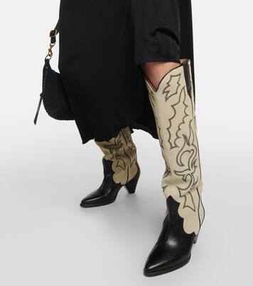 Leila leather and suede cowboy boots | Isabel Marant