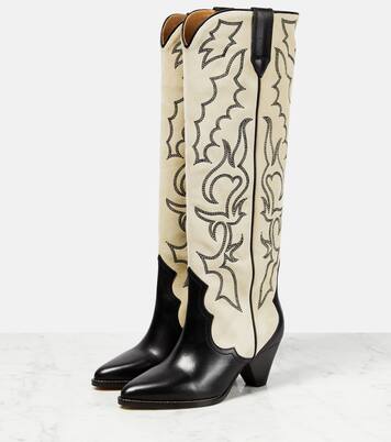 Leila leather and suede cowboy boots | Isabel Marant