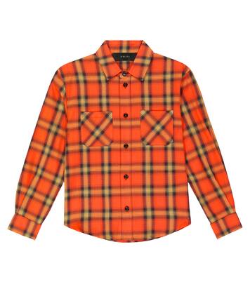 Embroidered flannel shirt | Amiri Kids