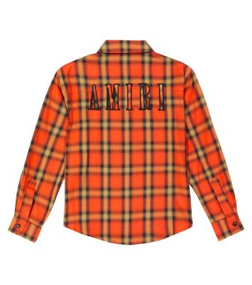 Embroidered flannel shirt | Amiri Kids