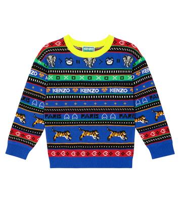 Logo cotton-blend jacquard sweater | Kenzo Kids