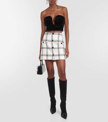 Cropped-Top aus Samt | Self-Portrait