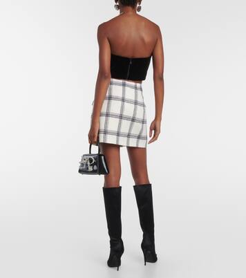 Cropped-Top aus Samt | Self-Portrait