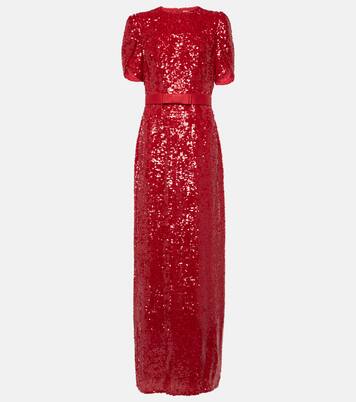 Bow-detail sequined maxi dress | Erdem