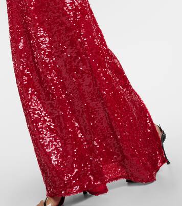 Bow-detail sequined maxi dress | Erdem
