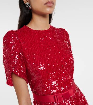 Bow-detail sequined maxi dress | Erdem