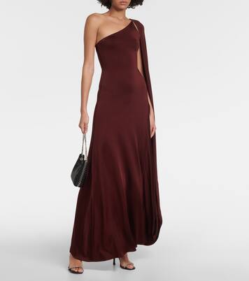 One-Shoulder-Robe aus Satin | Stella McCartney