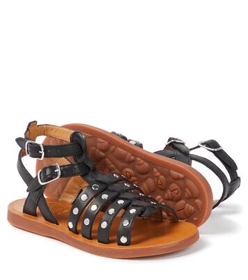 Sandalen Plagette Stud aus Leder | Pom d'Api