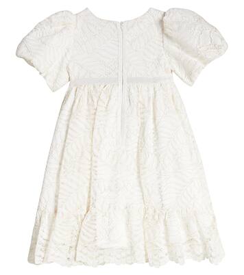 Floral-appliqué gathered lace dress | Patachou