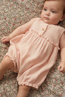 Baby cotton playsuit | Il Gufo