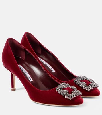 Hangisi 70 embellished velvet pumps | Manolo Blahnik