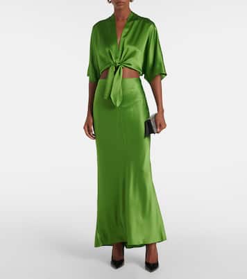 Falda larga de satén de seda | The Sei