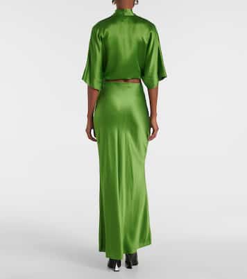 Falda larga de satén de seda | The Sei