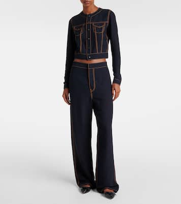 Veste raccourcie Fluid en laine mélangée | Alaïa