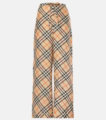 Weite Hose Burberry Check aus Seide | Burberry