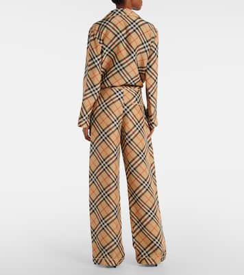 Weite Hose Burberry Check aus Seide | Burberry