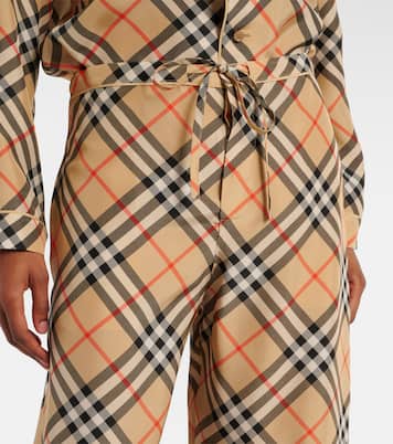 Weite Hose Burberry Check aus Seide | Burberry