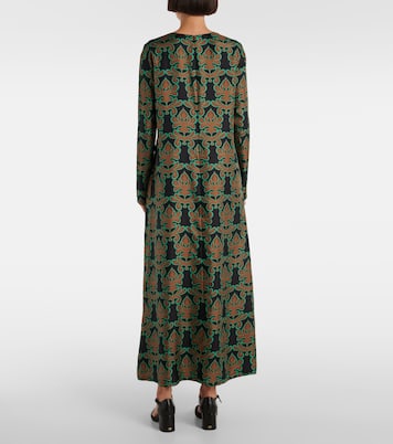 Swing printed silk twill midi dress | La DoubleJ