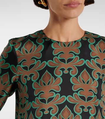 Swing printed silk twill midi dress | La DoubleJ