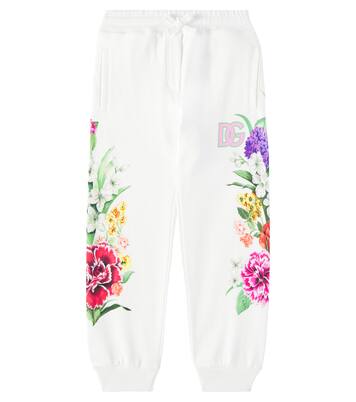 DG floral cotton jersey sweatpants | Dolce&Gabbana Kids