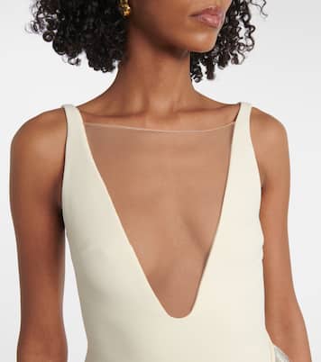 Fringed asymmetric cady gown | David Koma