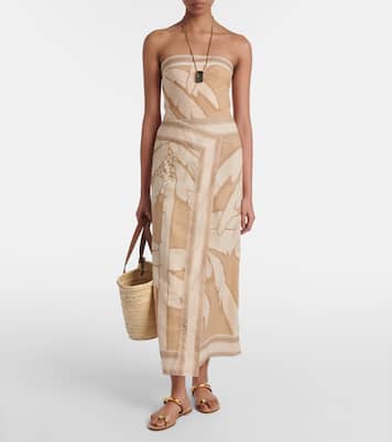 Midikleid Palms Pontoon aus Baumwollpopeline | Johanna Ortiz