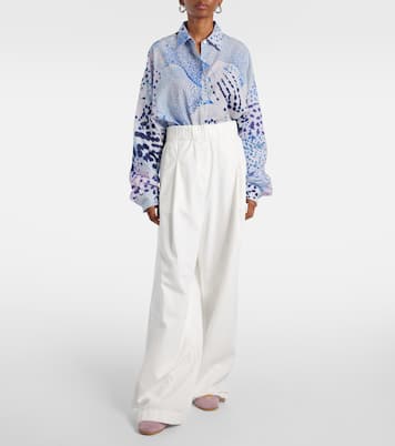 Pantalon ample à taille haute en jean  | Dries Van Noten