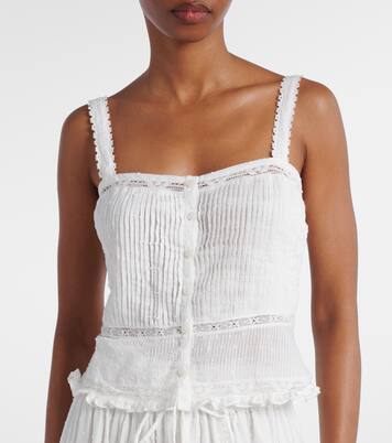 Blouse raccourci Top Berry en coton | Poupette St Barth