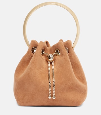 Bon Bon Small suede bucket bag | Jimmy Choo