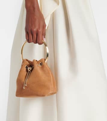Bon Bon Small suede bucket bag | Jimmy Choo