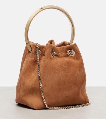 Bon Bon Small suede bucket bag | Jimmy Choo
