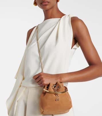 Bon Bon Small suede bucket bag | Jimmy Choo