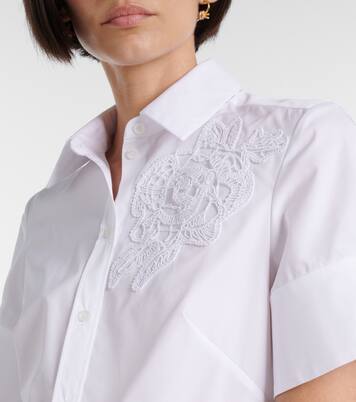 Besticktes Hemd aus Baumwollpopeline | Erdem
