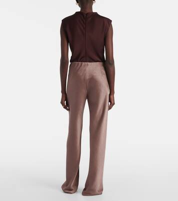 Gerade High-Rise-Hose aus Satin | Vince