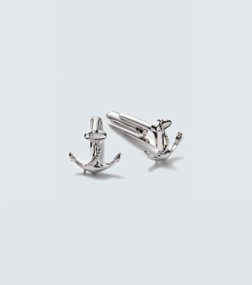 Anchor rhodium-plated sterling silver cufflinks | Mateo