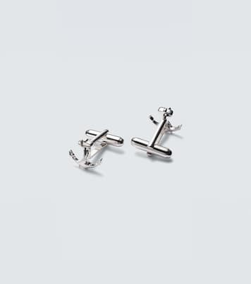 Anchor rhodium-plated sterling silver cufflinks | Mateo